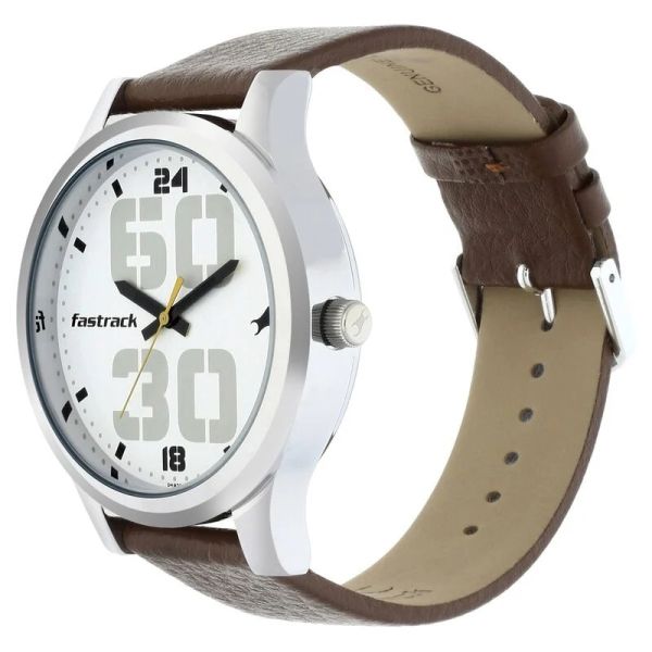 Fastrack Bold Analog Leather Strap Watch angle view