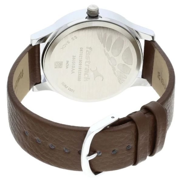 Fastrack Bold Analog Leather Strap Watch back view